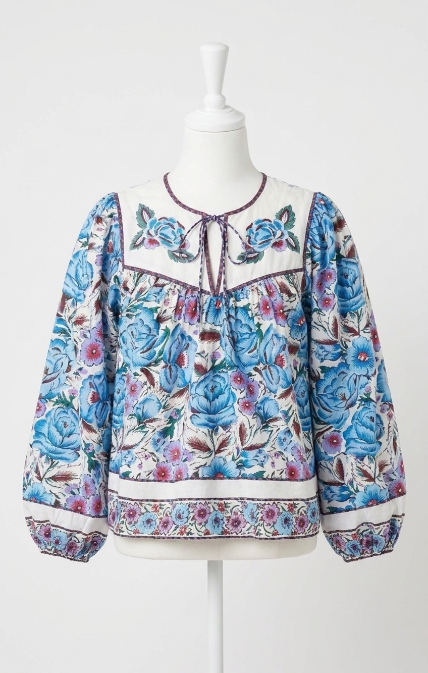 NEW CLEOBELLA laura long sleeve blouse in fluora print